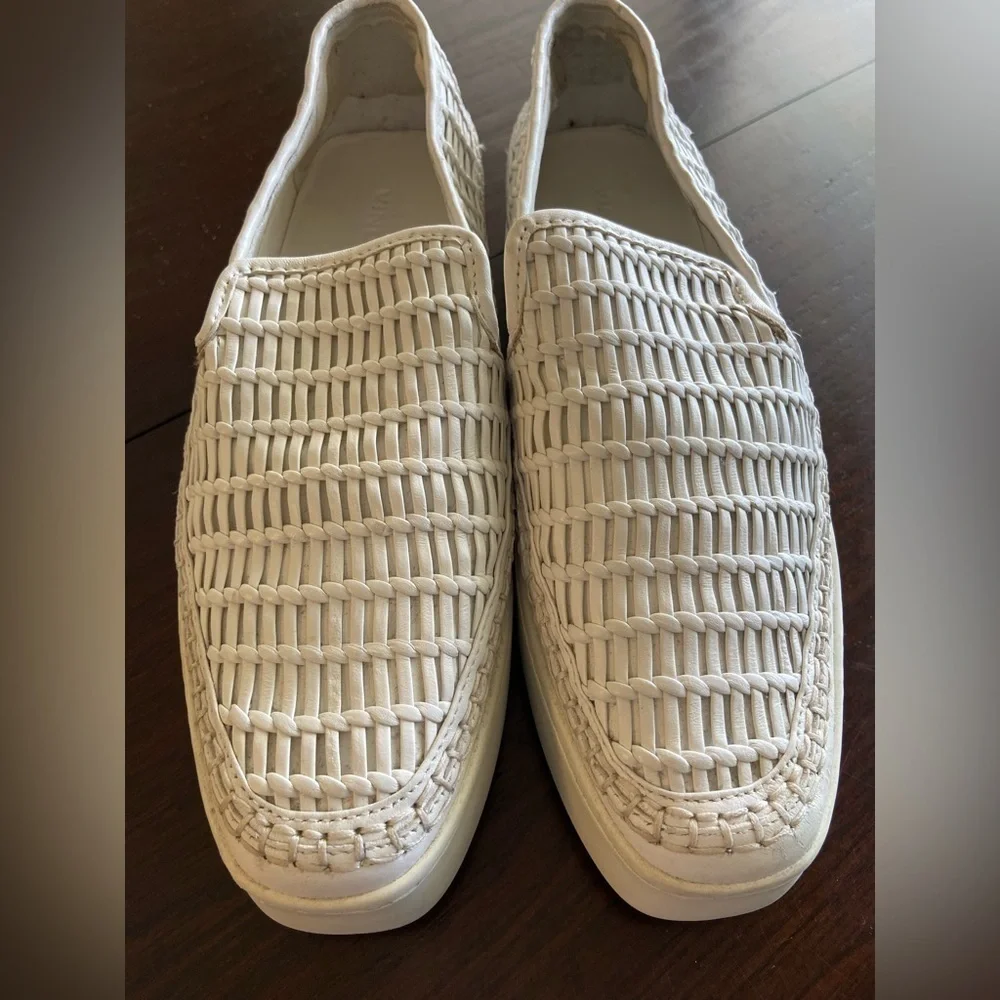 Vince Cream Woven Platform Slip-On Sneakers